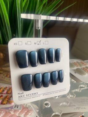 Blue Cate Eye Square Med